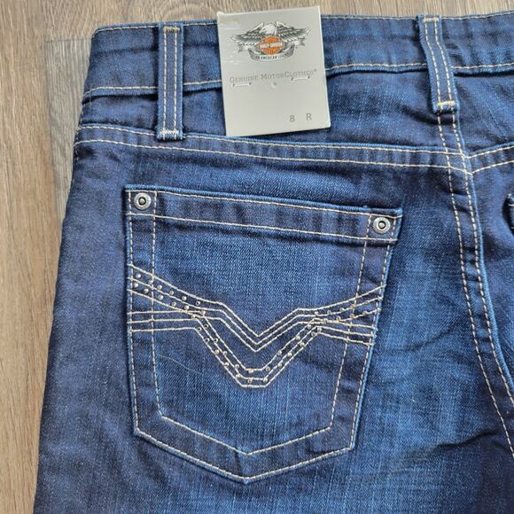 Harley Davidson Embellished Stretch Bootcut Jeans Size 8R - Picture 5 of 11